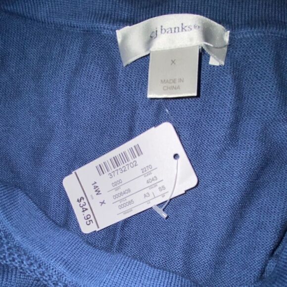 Christopher & Banks Blue Sleeveless Knit Top 14W - Picture 6 of 8